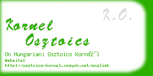 kornel osztoics business card